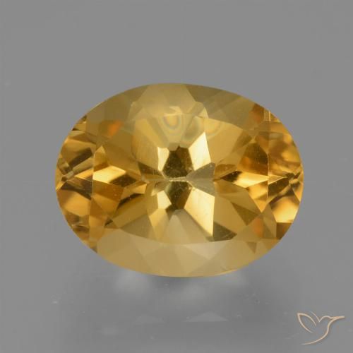 2.88ct Натуральный Темно-золотой апельсин Цитрин, Овал, VVS-VS