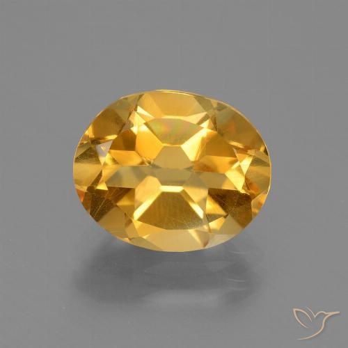 2.35ct Натуральный Глубокий оранжево-золотой Цитрин, Овал, Чистота VVS