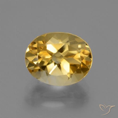 2.54ct Натуральный Золотой Цитрин, Овал, Чистота VVS
