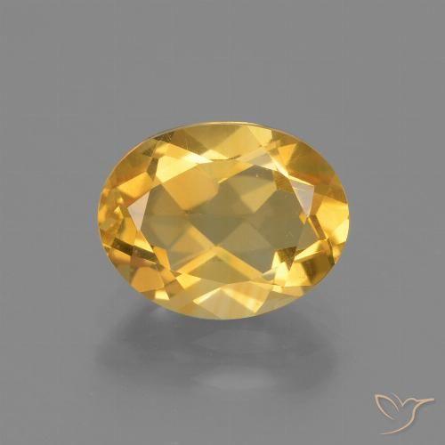 2.19ct Натуральный Темно-золотой Цитрин, Овал, VVS-VS