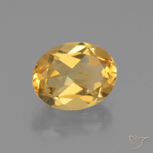 2.38ct Натуральный Средне-темный золотистый Цитрин, Овал, VVS-VS