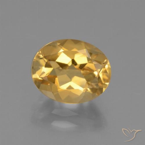 2.43ct Натуральный Средне-темный золотистый Цитрин, Овал, Чистота VVS