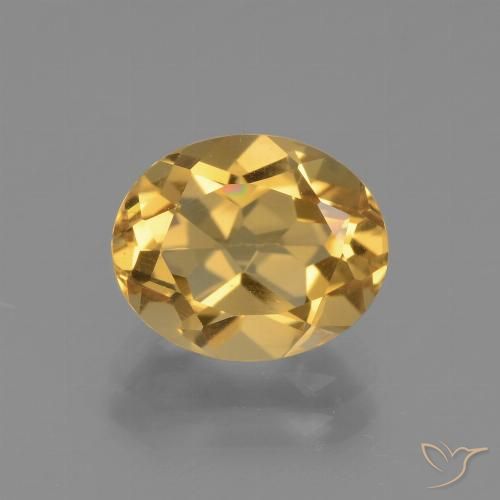 2.55ct Натуральный Средне-светлый золотистый Цитрин, Овал, Чистота VVS