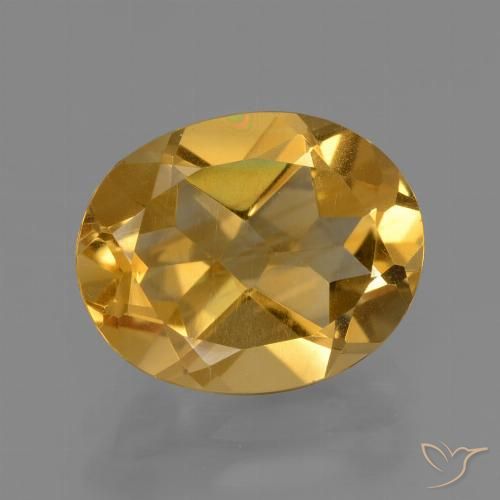 3.03ct Натуральный Средне-темный золотистый Цитрин, Овал, Чистота VVS