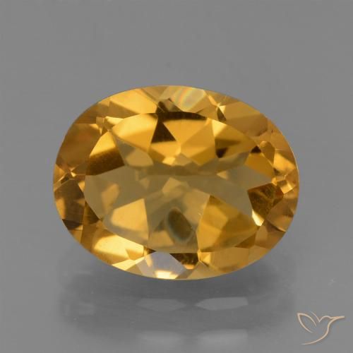 2.29ct Натуральный Средне-светлый оранжево-золотой Цитрин, Овал, VVS-VS