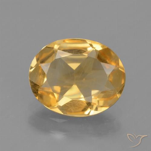 1.82ct Натуральный Темно-золотой апельсин Цитрин, Овал, Чистота VS
