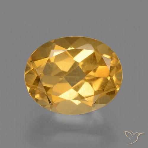 2.41ct Натуральный Средне-светлый оранжево-золотой Цитрин, Овал, Чистота VS