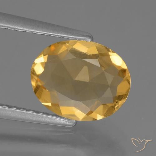 1.59ct Натуральный Средне-темный золотистый Цитрин, Овал, Чистота VS