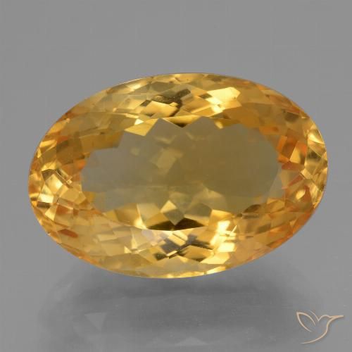 15.05ct Натуральный Средне-темный золотистый Цитрин, Овал, VVS-VS