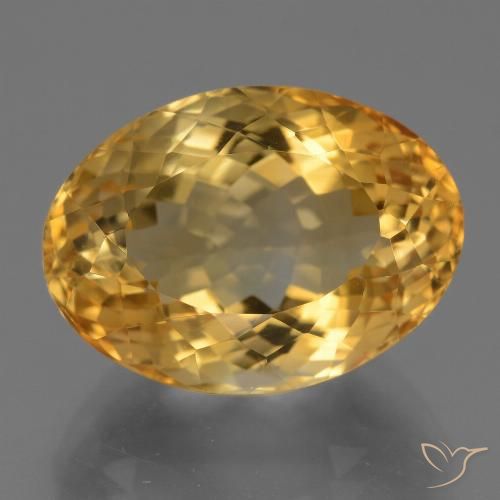 13.53ct Натуральный Темно-золотой Цитрин, Овал, VVS-VS