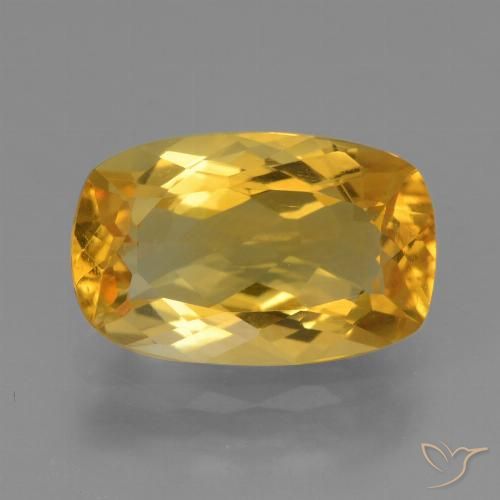 3.73ct Натуральный Темно-золотой апельсин Цитрин, Подушка, VVS-VS