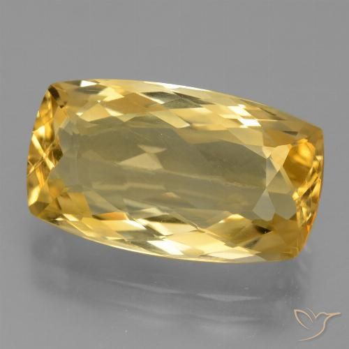 7.15ct Натуральный Средне-темный золотистый Цитрин, Подушка, Чистота VVS