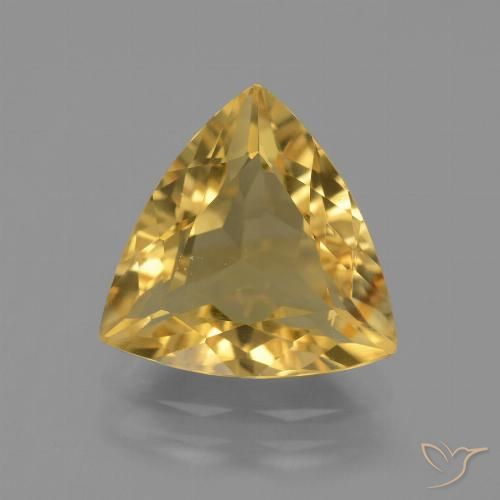 3.69ct Натуральный Средне-светлый золотистый Цитрин, Триллион, Чистота VVS