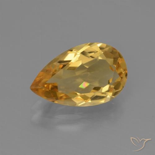 2.80ct Натуральный Темно-золотой апельсин Цитрин, Форма груши, Чистота VVS