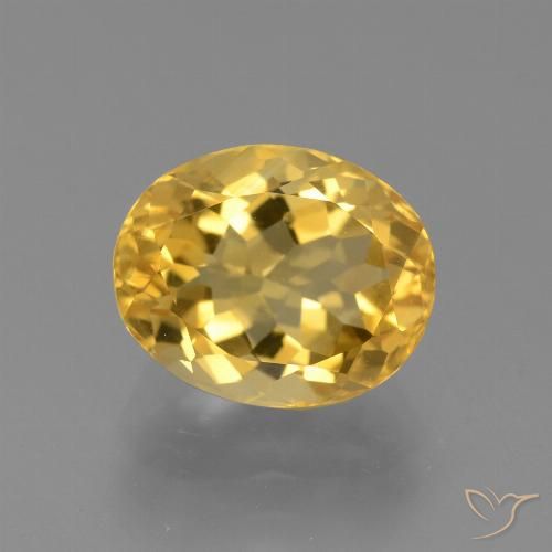4.13ct Натуральный Золотисто-оранжевый Цитрин, Овал, VVS-VS
