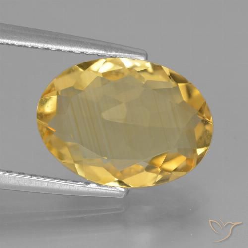 3.21ct Натуральный Золотисто-оранжевый Цитрин, Овал, Чистота VVS