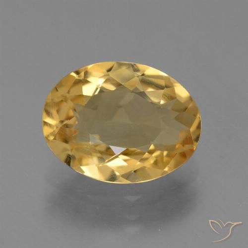 2.96ct Натуральный Средне-темный золотистый Цитрин, Овал, VVS-VS