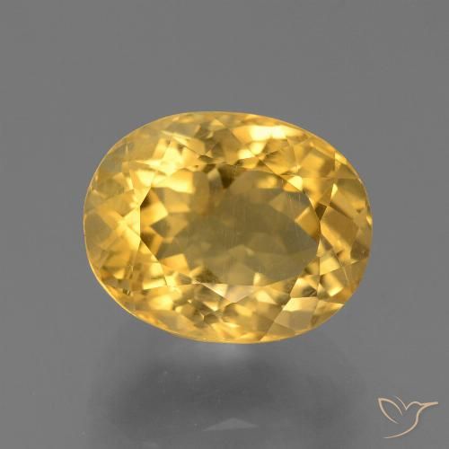 4.29ct Натуральный Среднее золото Цитрин, Овал, Чистота VS