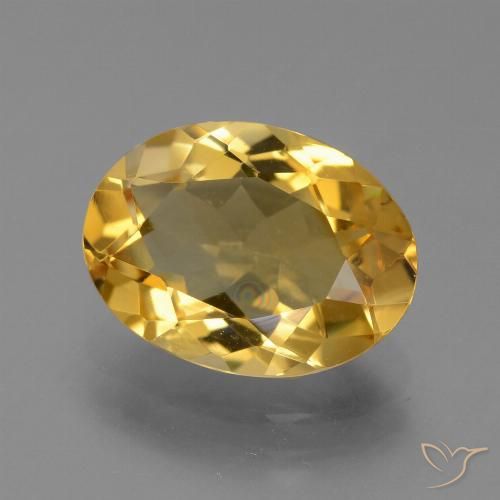 3.21ct Натуральный Темно-золотой апельсин Цитрин, Овал, Чистота VVS