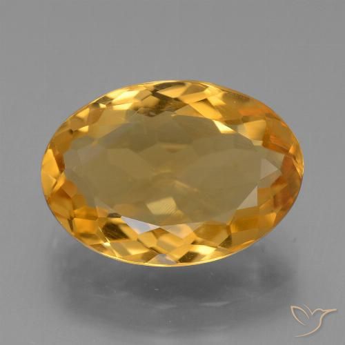 4.91ct Натуральный Глубокий оранжево-золотой Цитрин, Овал, Чистота VVS