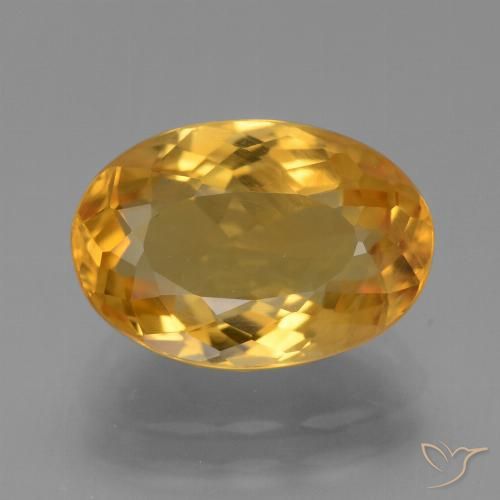 3.95ct Натуральный Темно-оранжево-золотой Цитрин, Овал, Чистота VS