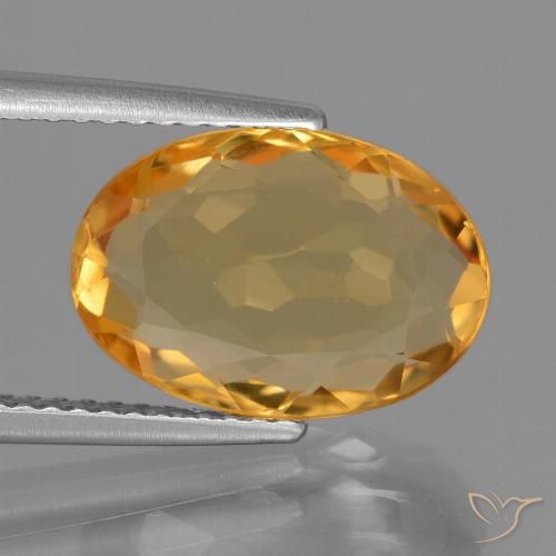 4.64ct Натуральный Темно-оранжевый Цитрин, Овал, Чистота VS