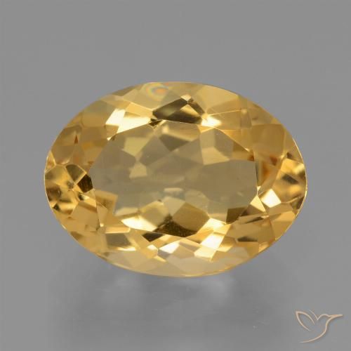 3.63ct Натуральный Светло-оранжево-золотой Цитрин, Овал, Чистота VVS