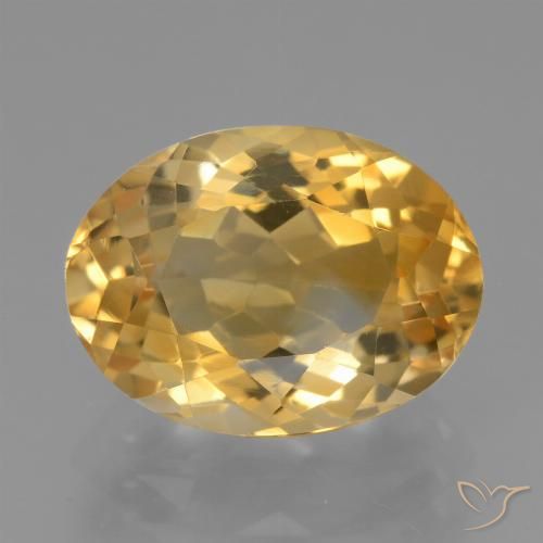4.56ct Натуральный Средне-темный золотистый Цитрин, Овал, Чистота VVS