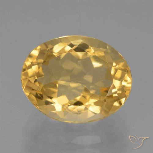 4.21ct Натуральный Среднее золото Цитрин, Овал, Чистота VS
