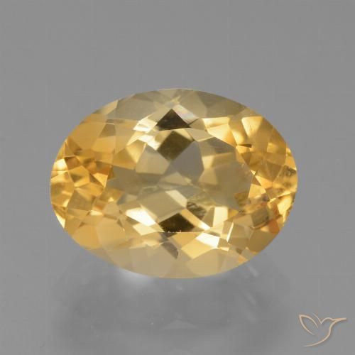 4.26ct Натуральный Светло-оранжево-золотой Цитрин, Овал, Чистота VS