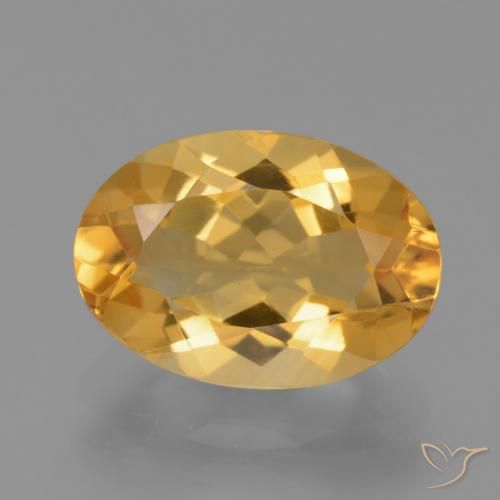 4.10ct Натуральный Средне-светлый оранжево-золотой Цитрин, Овал, Чистота VVS