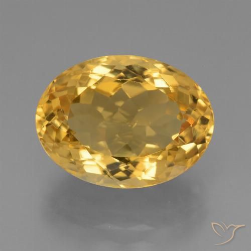 6.44ct Натуральный Темно-золотой Цитрин, Овал, VVS-VS