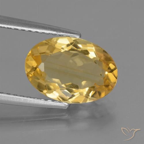 2.63ct Натуральный Яркое золото Цитрин, Овал, Чистота VVS