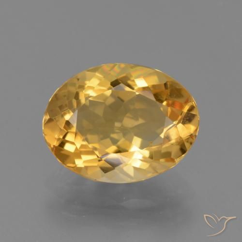 2.95ct Натуральный Средне-темный золотистый Цитрин, Овал, Чистота VVS