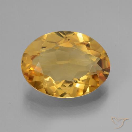 3.18ct Натуральный Темно-золотой Цитрин, Овал, VVS-VS