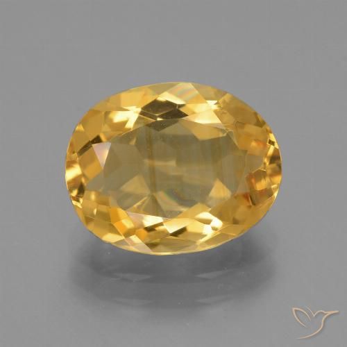 3.05ct Натуральный Средне-темный золотистый Цитрин, Овал, Чистота VVS