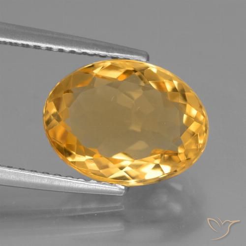 3.45ct Натуральный Темно-золотой апельсин Цитрин, Овал, Чистота VVS
