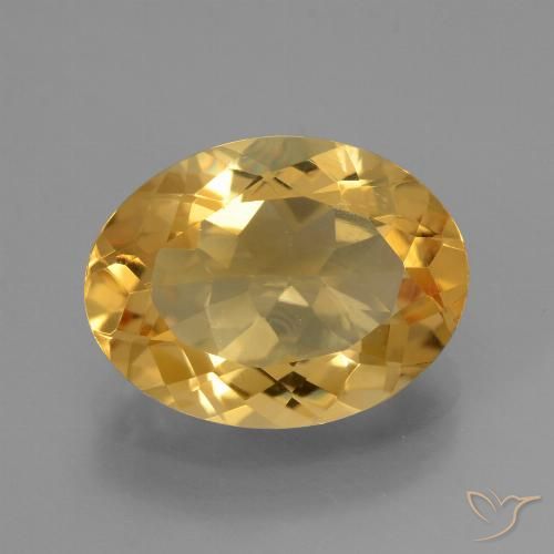 4.90ct Натуральный Средне-темный золотистый Цитрин, Овал, Чистота VVS