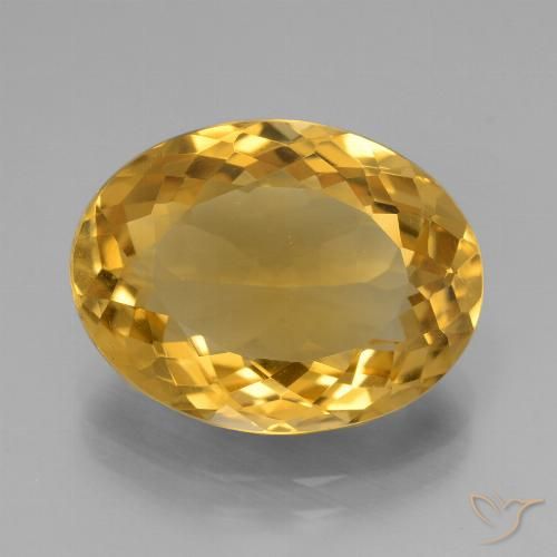 6.40ct Натуральный Темно-золотой Цитрин, Овал, Чистота VS