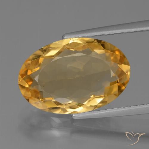 4.72ct Натуральный Оранжево-золотой Цитрин, Овал, Чистота VVS