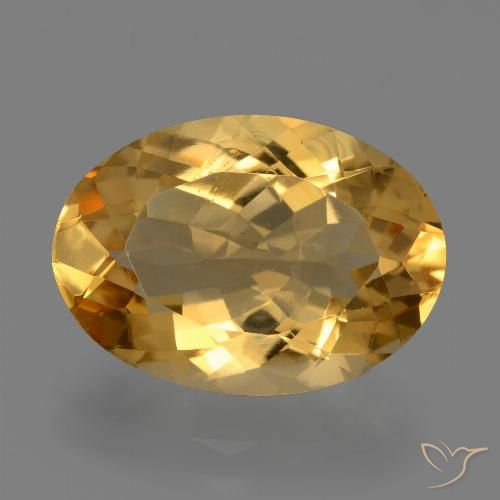 6.30ct Натуральный Средне-темный золотистый Цитрин, Овал, Чистота VVS