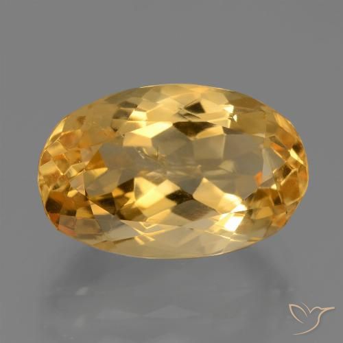 6.29ct Натуральный Темно-золотой Цитрин, Овал, VS-SI