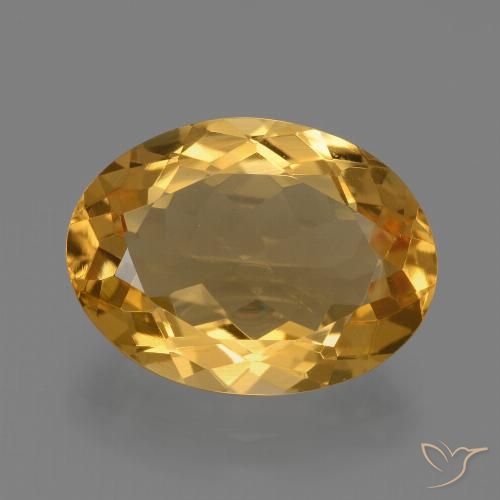4.93ct Натуральный Темно-золотой апельсин Цитрин, Овал, Чистота VVS