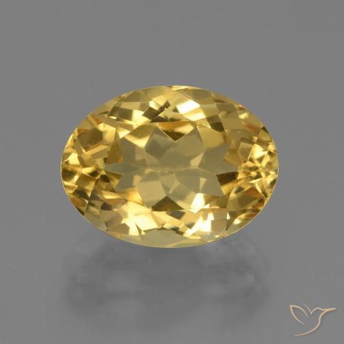 4.40ct Натуральный Средний золотой Цитрин, Овал, Чистота VVS
