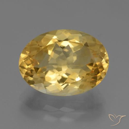 5.11ct Натуральный Золотисто-оранжевый Цитрин, Овал, VVS-VS