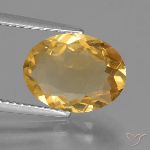 3.28ct Натуральный Золотисто-оранжевый Цитрин, Овал, VVS-VS