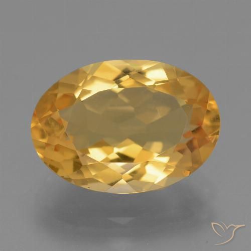 4.44ct Натуральный Темно-золотой апельсин Цитрин, Овал, Чистота VS