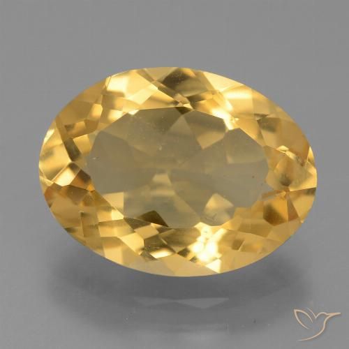 5.25ct Натуральный Золотой Цитрин, Овал, VVS-VS