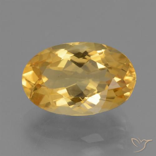 4.08ct Натуральный Среднее золото Цитрин, Овал, VVS-VS