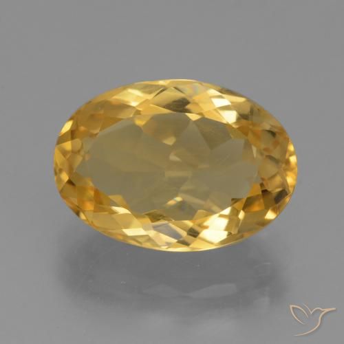 4.09ct Натуральный Средне-темный золотистый Цитрин, Овал, Чистота VVS